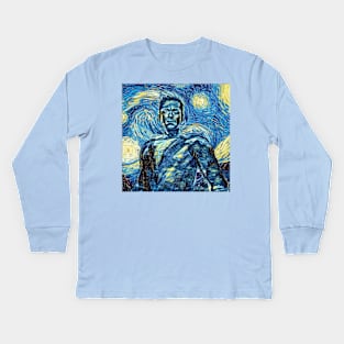 Shazam Van Gogh Style Kids Long Sleeve T-Shirt